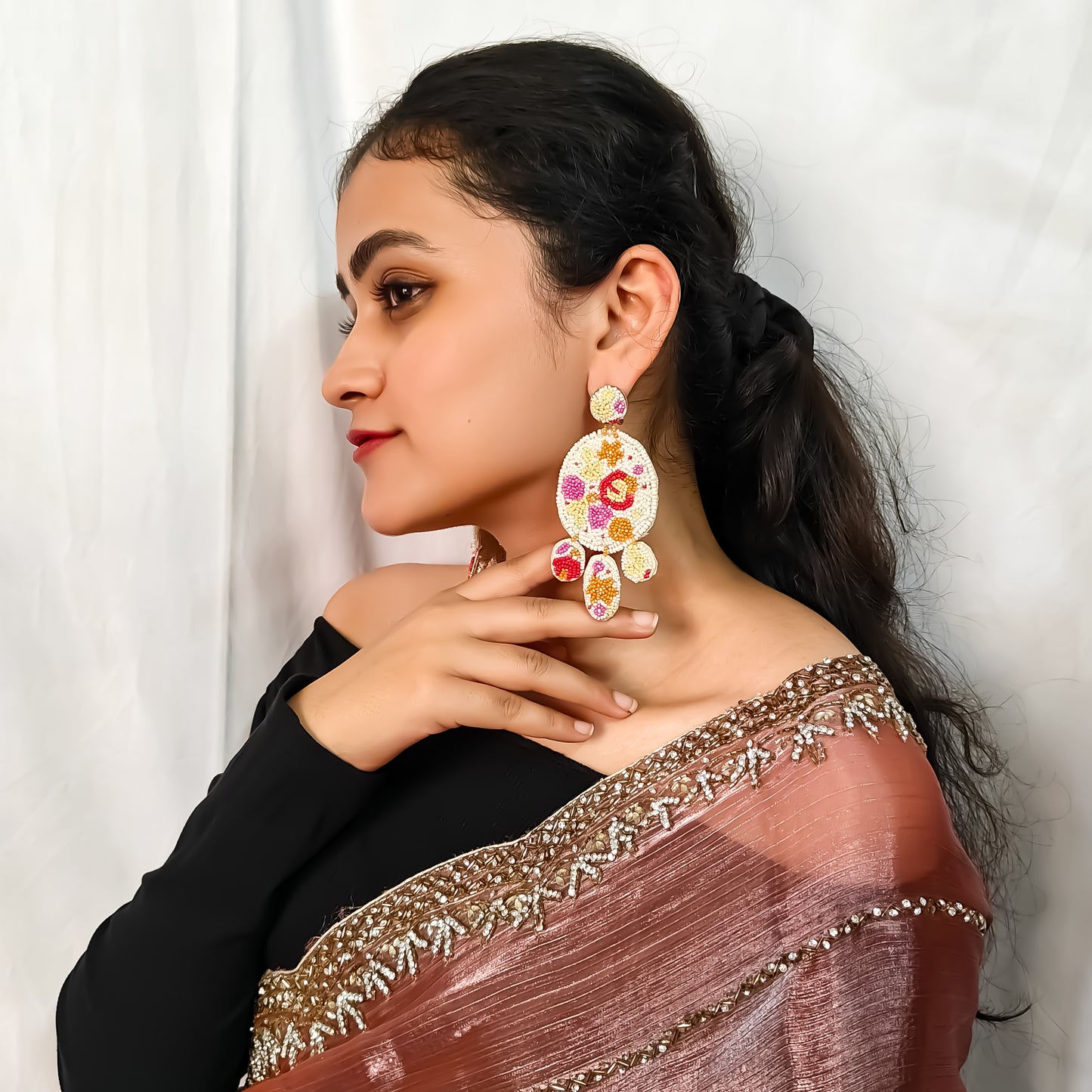 Riza Seed Bead Handcrafted Earrings