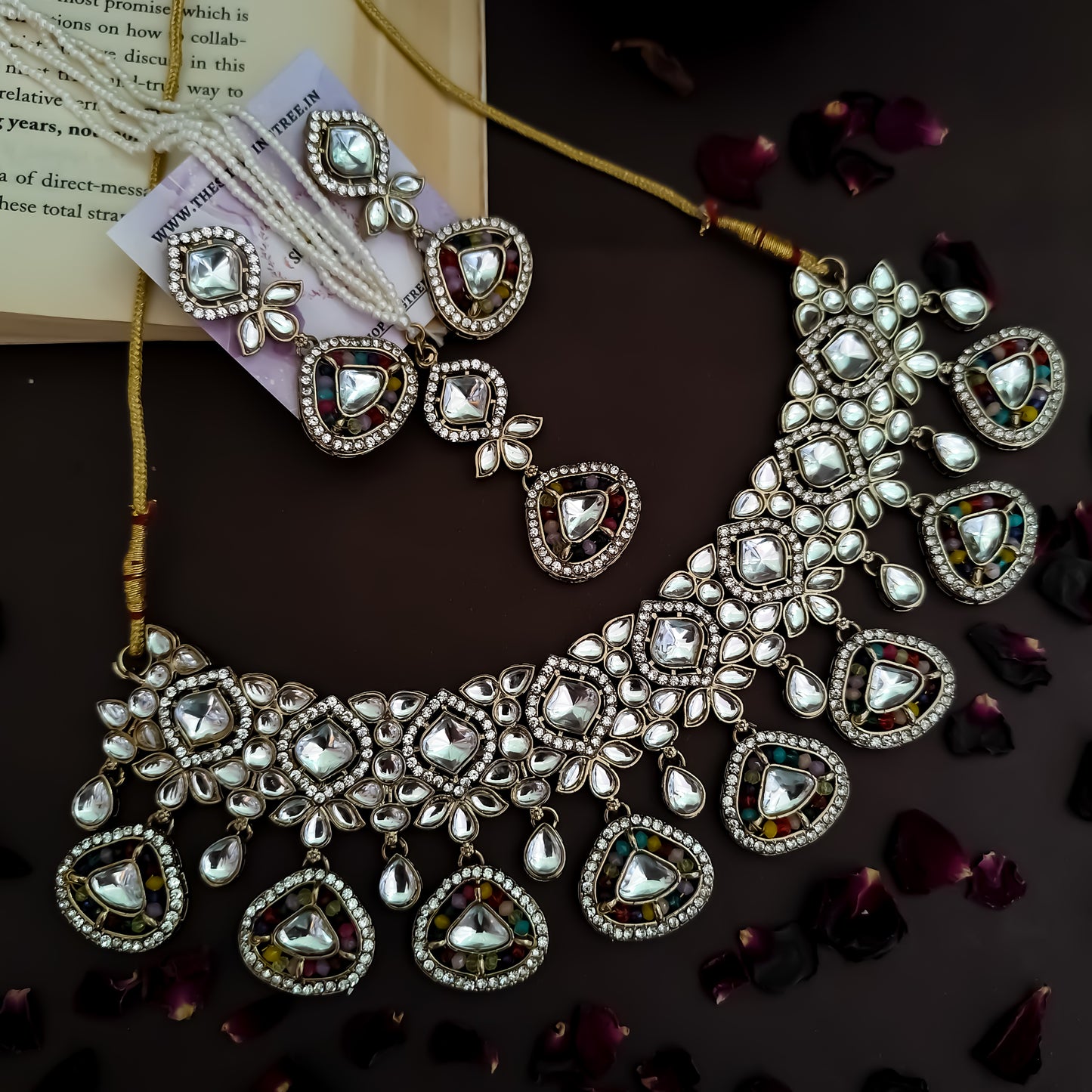 Naina Kundan Necklace Set - Multi