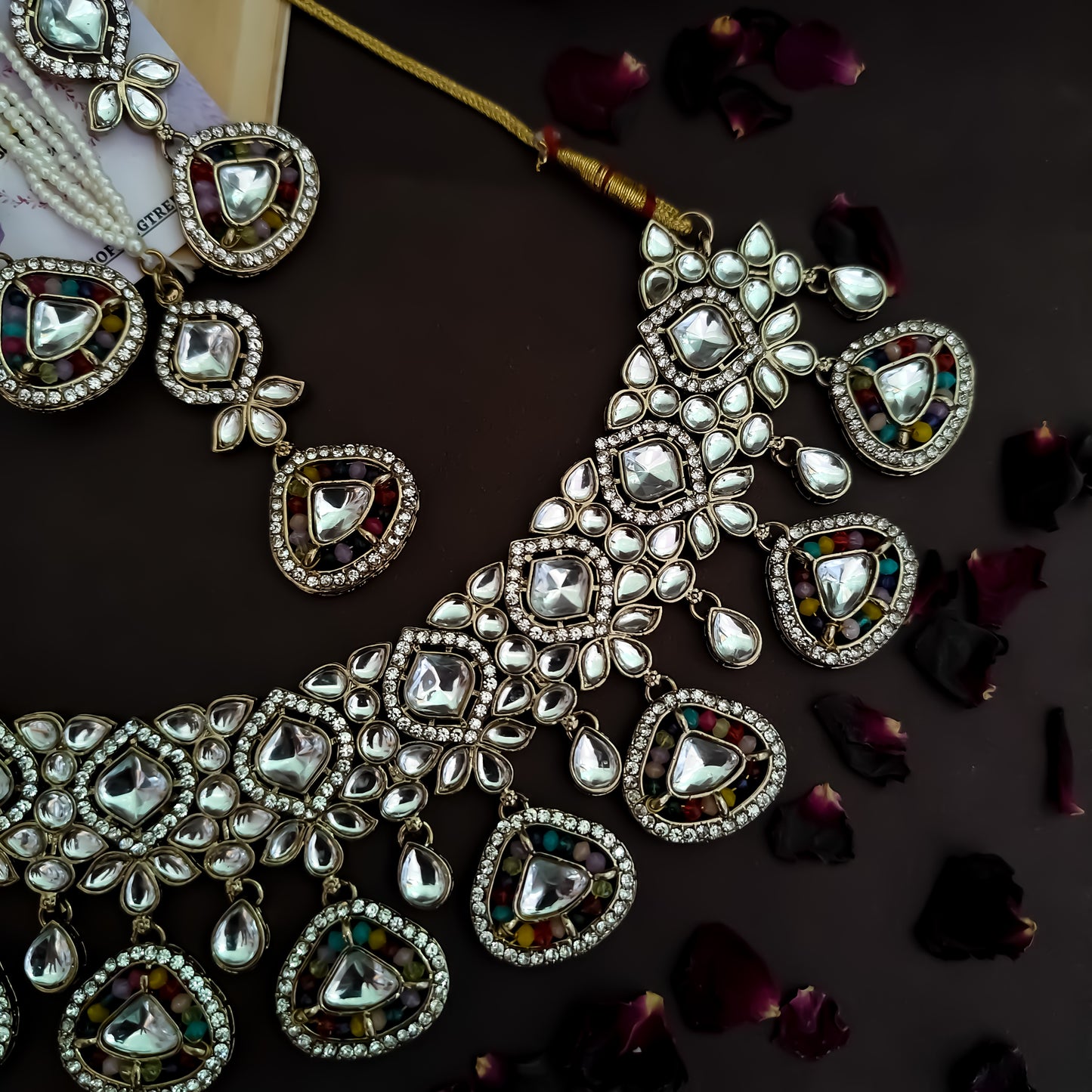 Naina Kundan Necklace Set - Multi