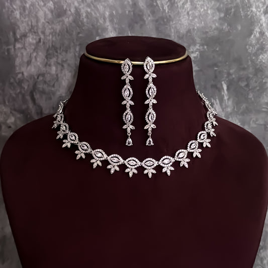 Catherin Silver AD Necklace Set