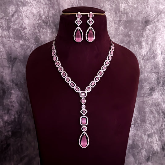 Sophie AD Necklace Set - Pastel Pink