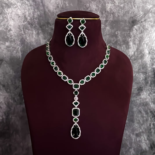Sophie AD Necklace Set - Emerald Green