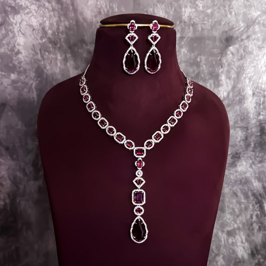 Sophie AD Necklace Set - Ruby Red