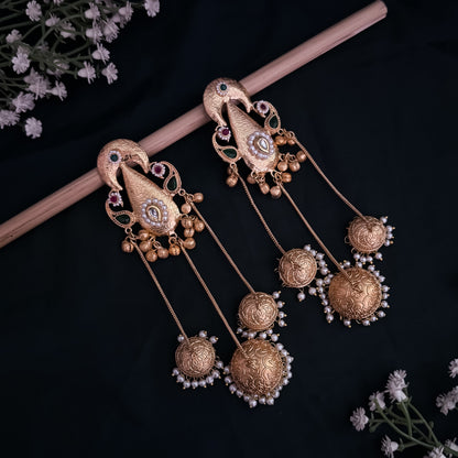 Lavanya Kashmiri Brass Ghunghroo Chandbali Jhumka Earrings