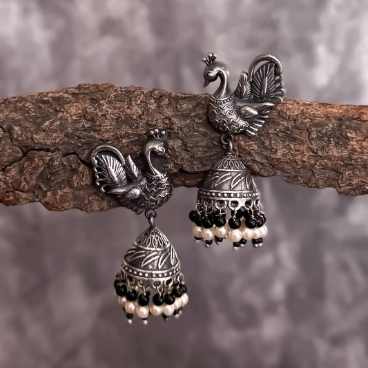 Mayuri Sla Jhumka - Black