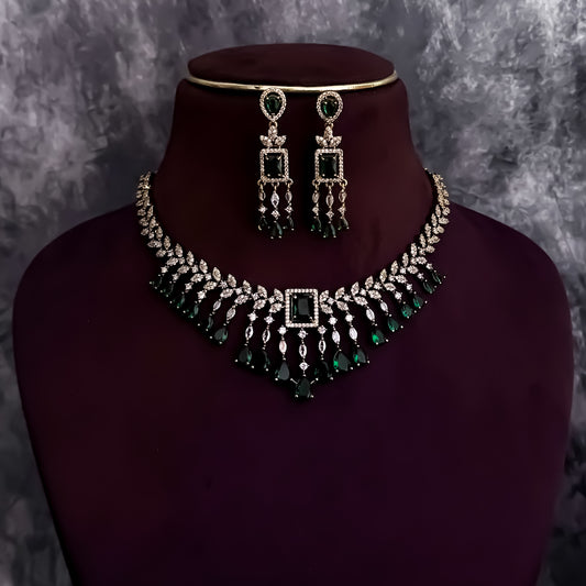 Nitara AD Necklace Set - Green