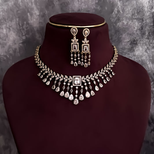 Nitara AD Necklace Set - Golden