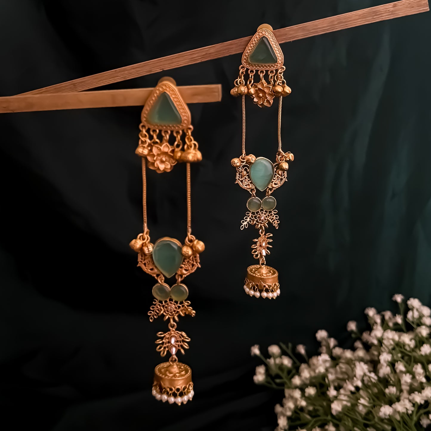 Vidushi Kashmiri Brass Dejhoor Ghungroo Jhumka Earrings