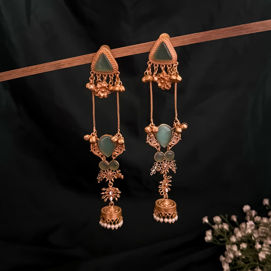 Vidushi Kashmiri Brass Dejhoor Ghungroo Jhumka Earrings