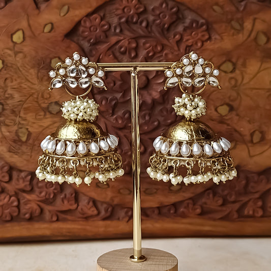 Sehra Statement Golden Jhumka Earrings