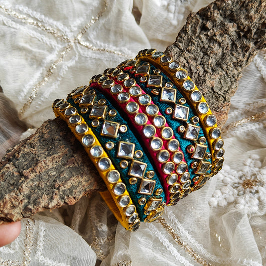 Silk Thread Bangles (Set of 6)