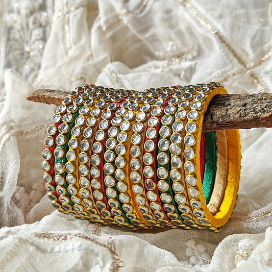 Silk Thread Bangles (Set of 12)