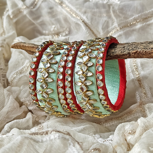 Silk Thread Bangles (Set of 6)