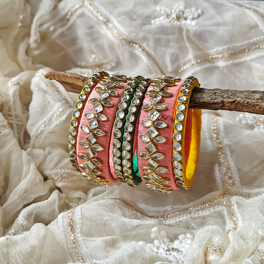 Silk Thread Bangles (Set of 6)