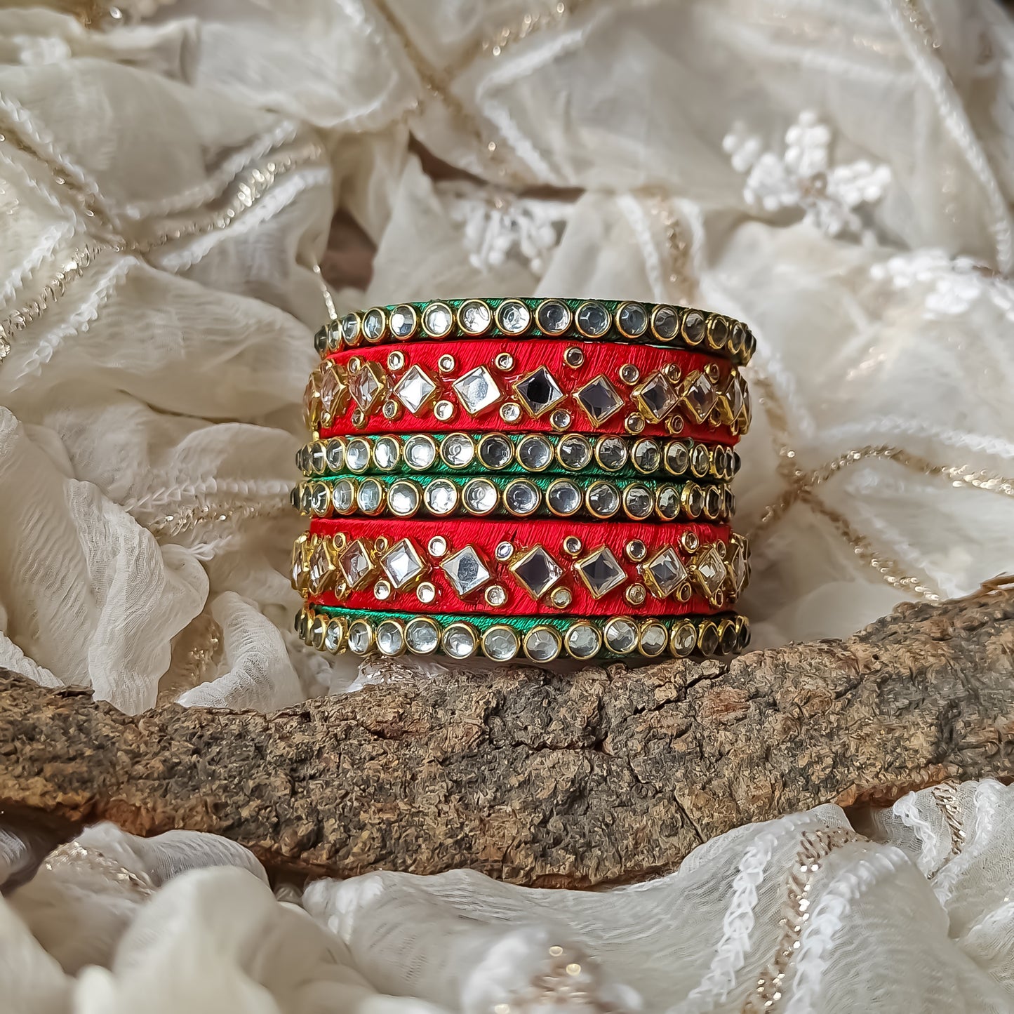 Silk Thread Bangles (Set of 6)