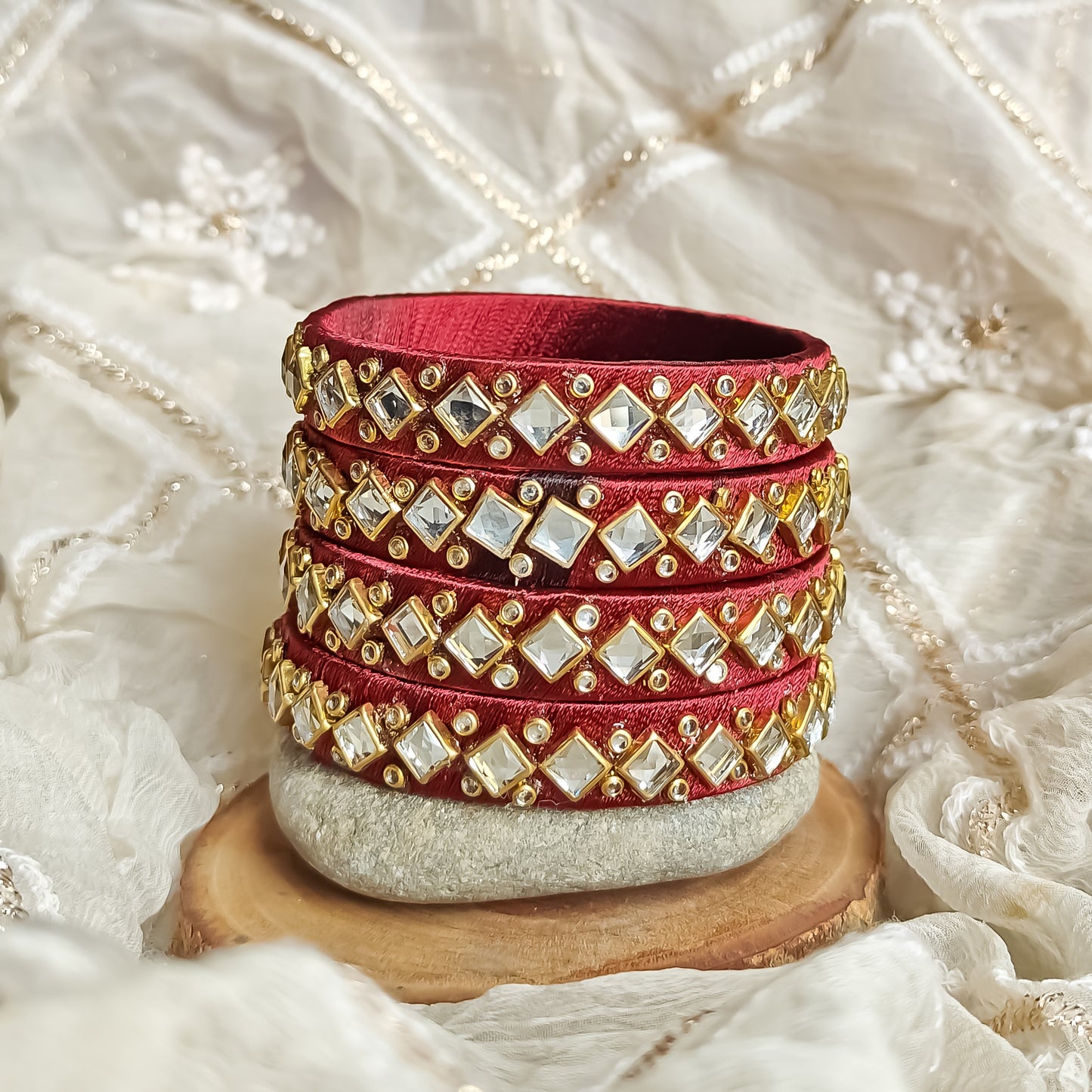 Silk Thread Bangles (Set of 4)
