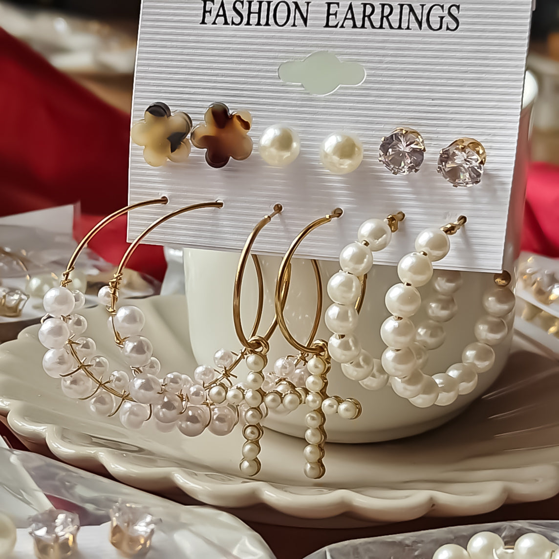 Korean Set of 6 Earrings