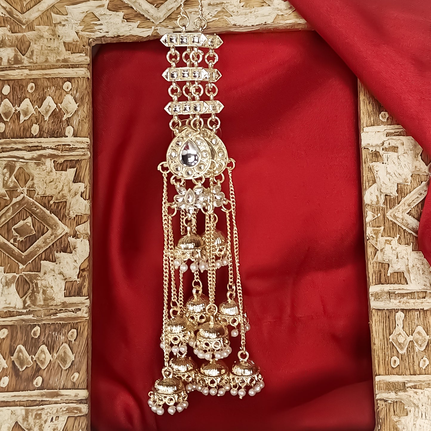 Nakshi Golden Jhumka Earrings with Sahara