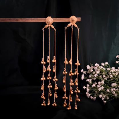 Shivanya Premium Kashmiri Brass Dejhoor Ghungroo Jhumka Earrings - Golden