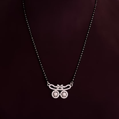 Gizelle Silver American Diamond Mangalsutra with Earrings