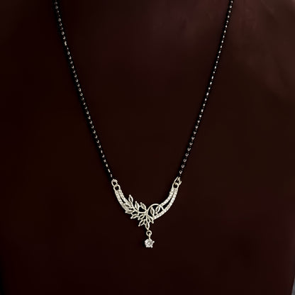 Eva Silver American Diamond Mangalsutra with Earrings