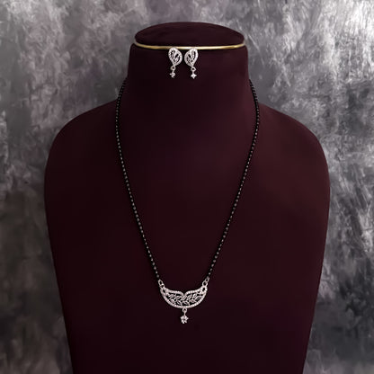 Giana Silver American Diamond Mangalsutra with Earrings
