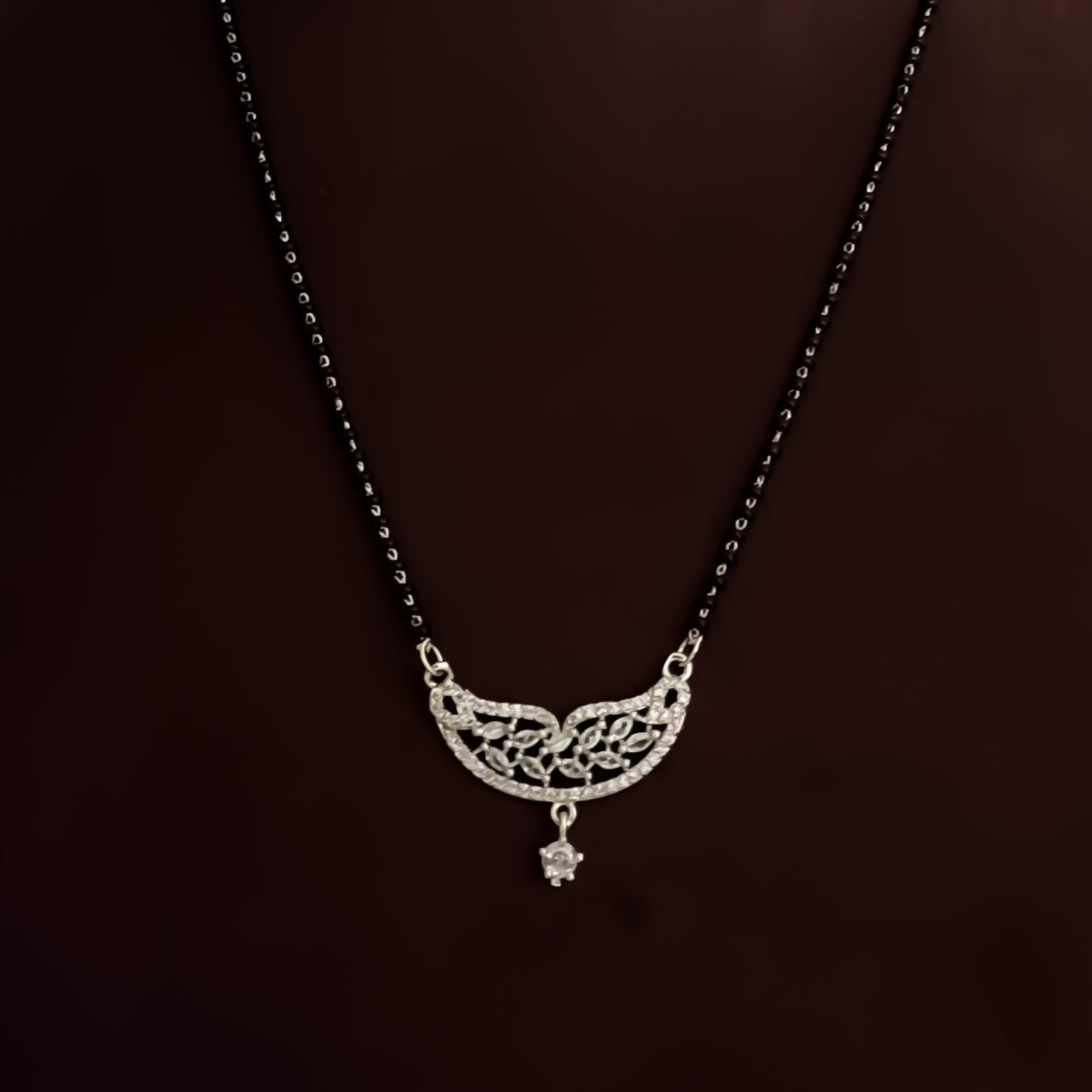 Giana Silver American Diamond Mangalsutra with Earrings