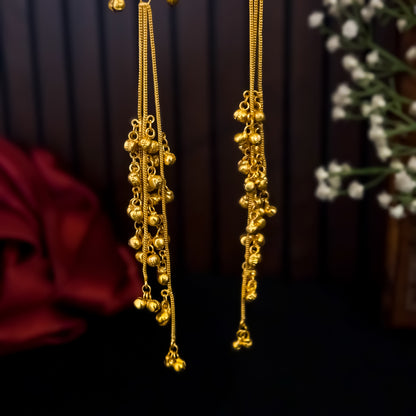 Jigisha Kashmiri Brass Dejhoor Ghungroo Earrings - Maroon