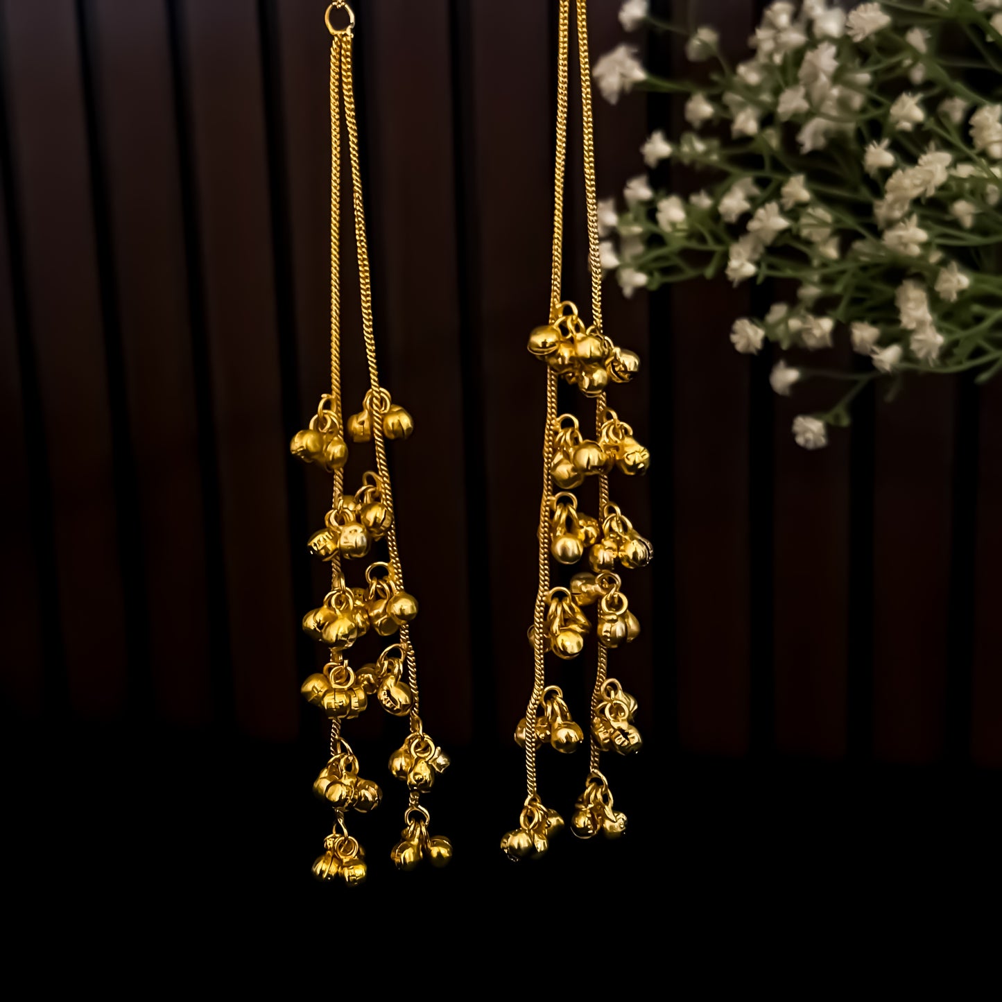 Yashika Kashmiri Brass Dejhoor Jhumka Ghungroo Earrings - Green