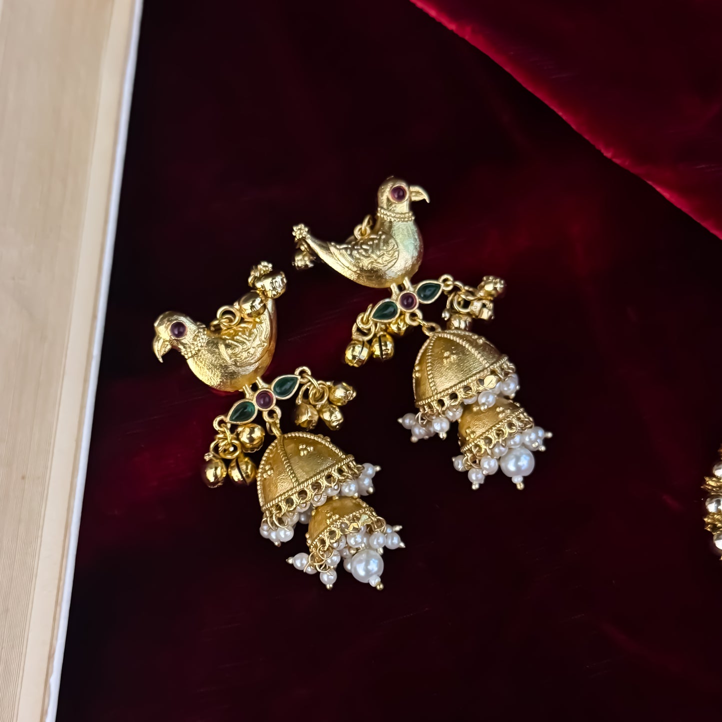 Totapari Kashmiri Jhumka Earrings - Golden
