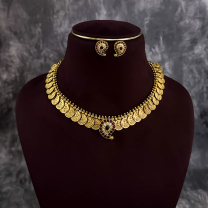 Kemp Coin Kasumala AD Necklace Set - Golden