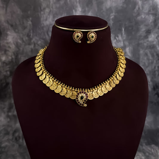 Kemp Coin Kasumala AD Necklace Set - Golden