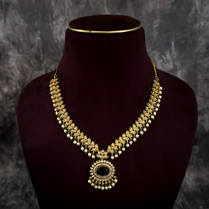Pritika Temple AD  Necklace Set - Green