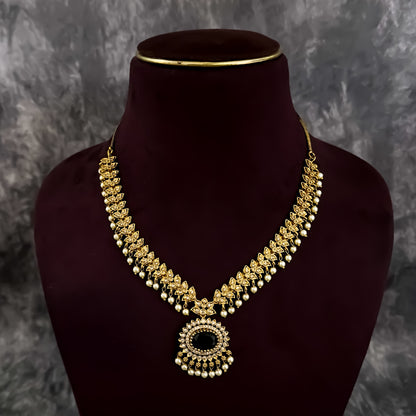 Pritika Temple AD  Necklace Set - Green