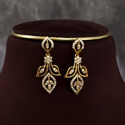 Aleena Temple AD Necklace Set - Golden
