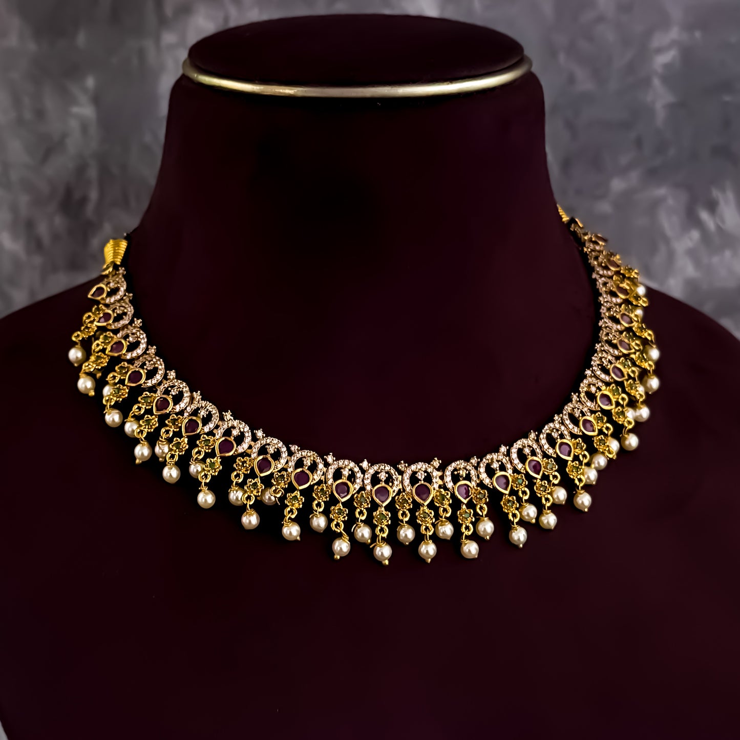 Nitika Temple AD Necklace Set