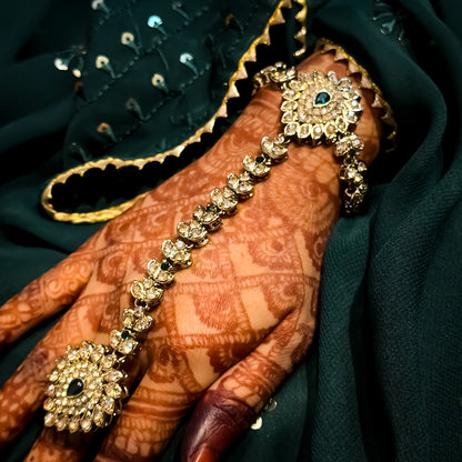 Hania Premium Reverse AD Haathphool - Golden