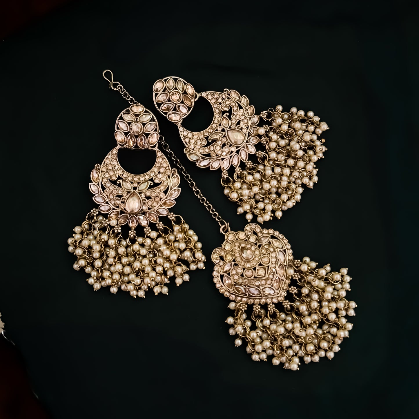 Rufaida Jadau Reverse AD Necklace Set - Golden