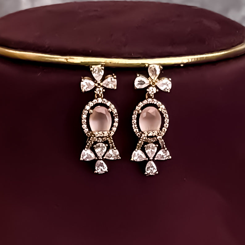 Nisa Navratan AD Necklace Set - Multi