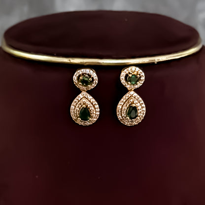 Sanjana Temple AD Choker Necklace Set - Green