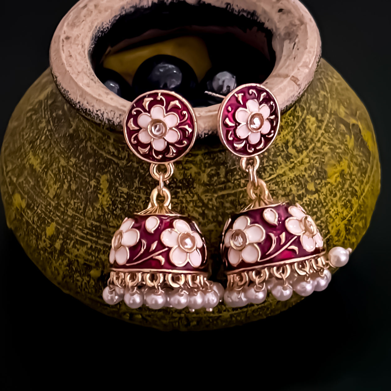 Drishti Meenakari Hasli Necklace Set - Purple