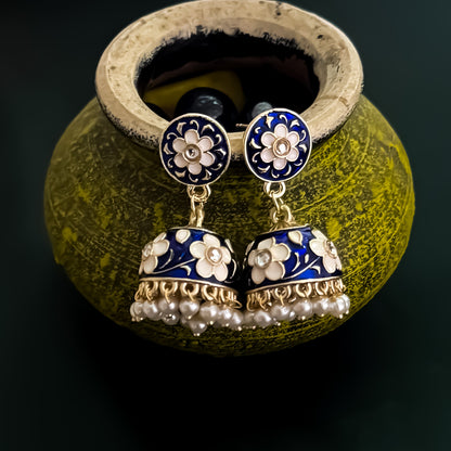 Drishti Meenakari Hasli Necklace Set - Blue