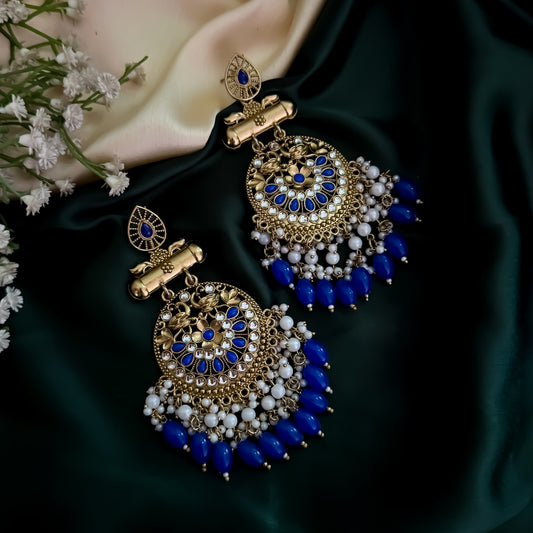 Preet Chandbali Earrings - Blue