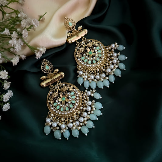 Preet Chandbali Earrings - Pastel Green