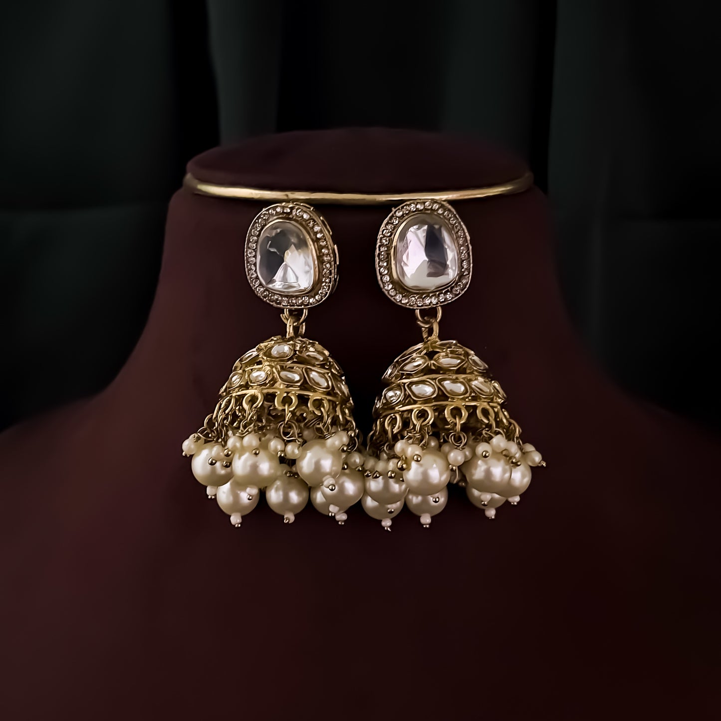 Aaliyah Polki Look Alike Double Layer Necklace Set