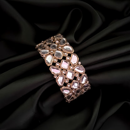 Zainab Kundan Openable Bracelet/Kada - Golden