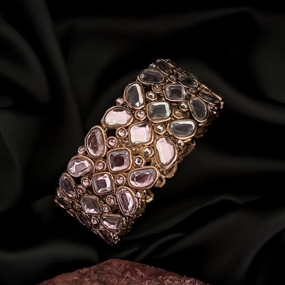 Zainab Kundan Openable Bracelet/Kada - Golden