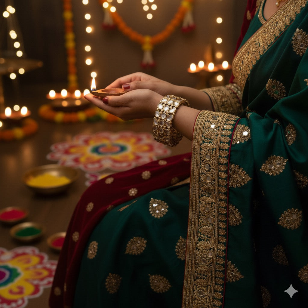 Zainab Kundan Openable Bracelet/Kada - Golden