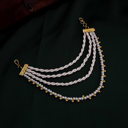 Niharika Baahubali 4 Layer Detachable Earchains - Golden