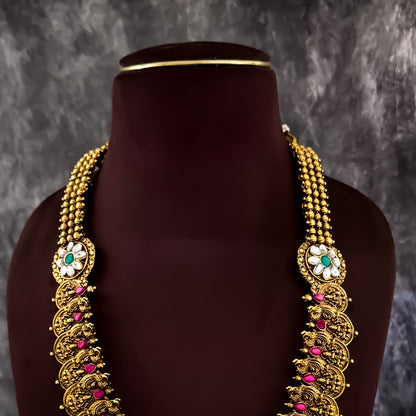 Rajitha Lakshmi Coin Long Necklace Set